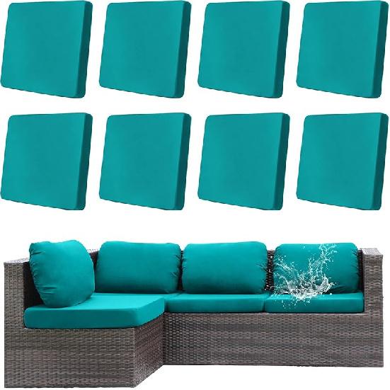 8Pcs Outdoor Cushions Covers Waterproof, Patio Cushion Covers, Outdoor Patio Cushion Covers, Outdoor Stretch Cushion Covers Replacement, Outdoor