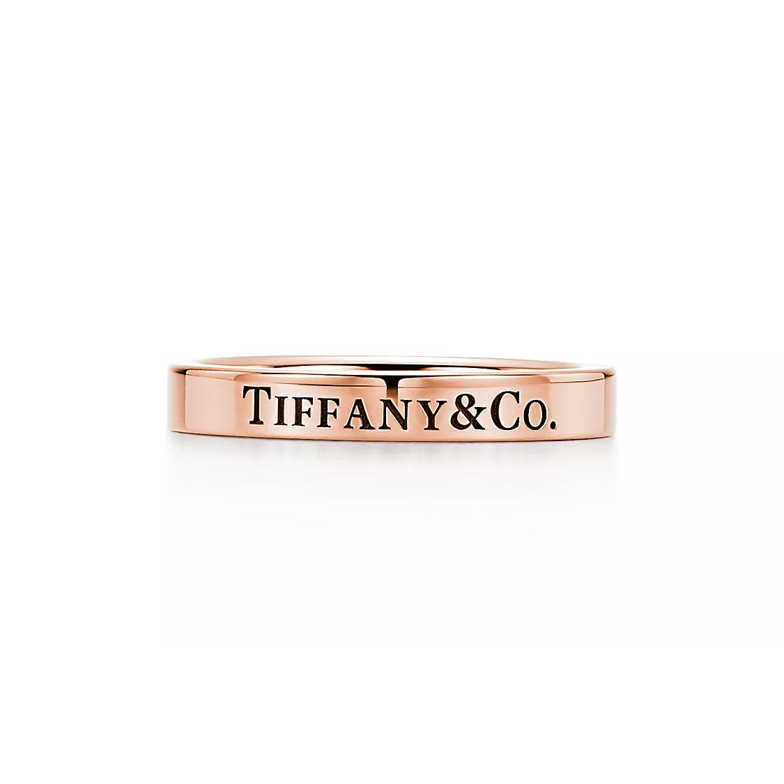 

Tiffany & Co. Letter Engraved 18K Rose Gold Ring Women ring 60000548 F,Rose Gold