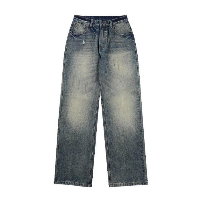 

Весенне-летние американские прямые джинсы мужские, ретро, повседневные, свободные, микро-конусные, рваные, повседневные брюки 3XL