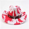 Ethnic Style Cow Pattern Top Hat Men's and Women's Party Top Hat Western Cowboy Hat Autumn Outdoor Shading