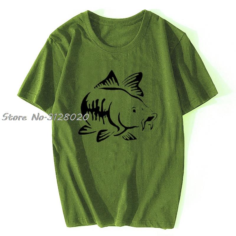 Funny Fishinger Carp Fish Fisherman Sporter T Shirts Men Summer Cotton Harajuku Short Sleeve O Neck Streetwear Black Tshirt