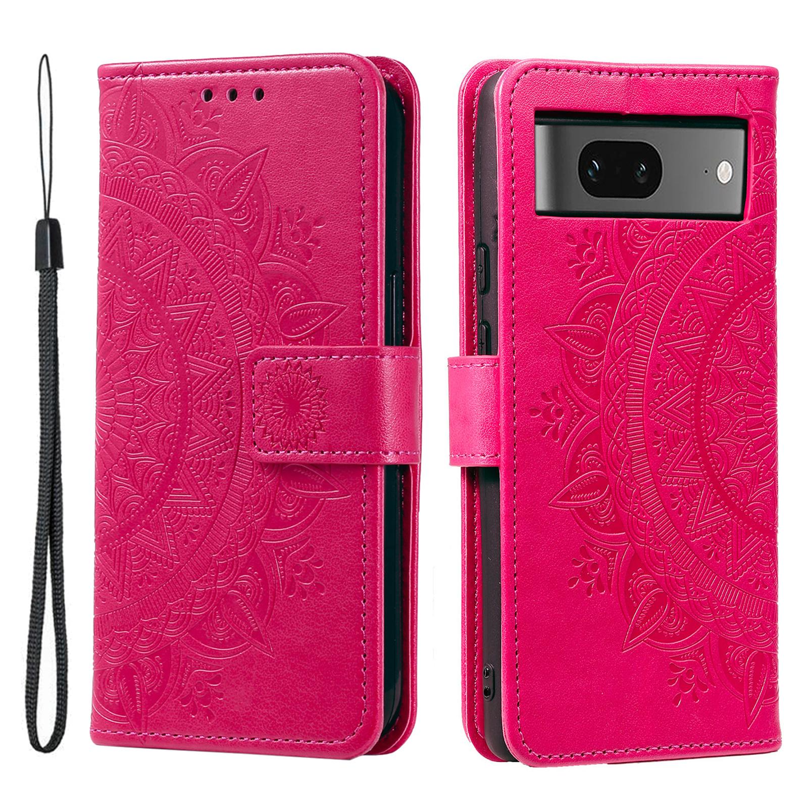 

Leather Phone Case for Google Pixel 8,Stand Wallet Mandala Flower Pattern Phone Cover Rose