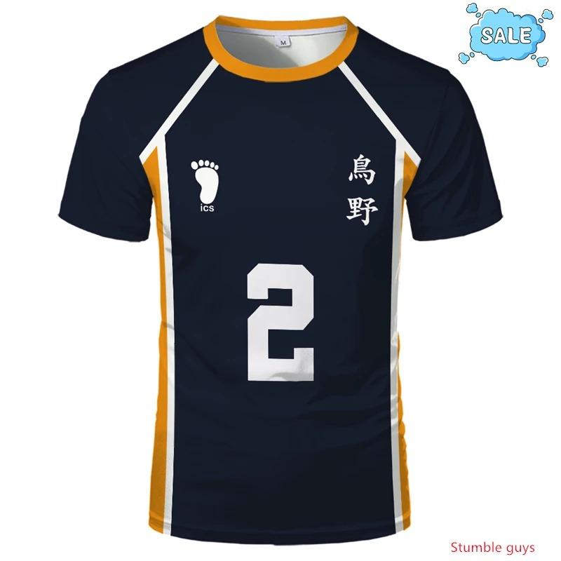 Vêtements Décontractés Hommes Enfants Garçons Vêtements de Sport Haikyuu Nekoma Anime T-shirt Kuroo Kozume Club de Volleyball Uniforme Cosplay Tee