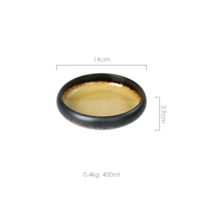1Pcs Creative Kiln Ice Split Glaze Ceramic Plate Japanese Sushi Sashimi Plate Dish Salad Plate