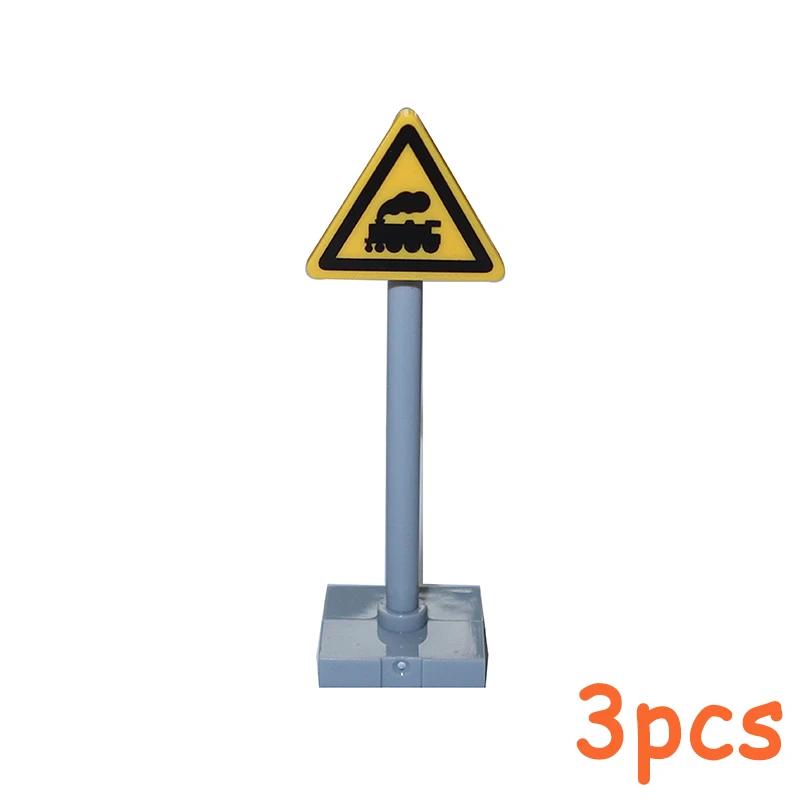 Non-Toxic Moc City Traffic Lights Road Signs Roadblock Signal Light Speed Limit Diy Building Block Scene Construction Minifigs Accessories