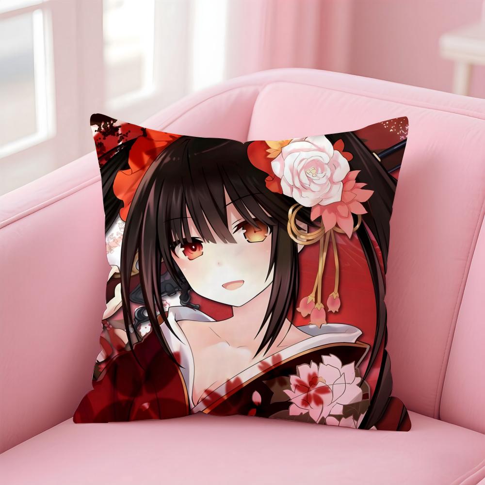 D-Date A Lives Anime Cushion Cover Comfortable Reversible Pillow Cover Ideal For Car Sofa Bedroom & Beyond