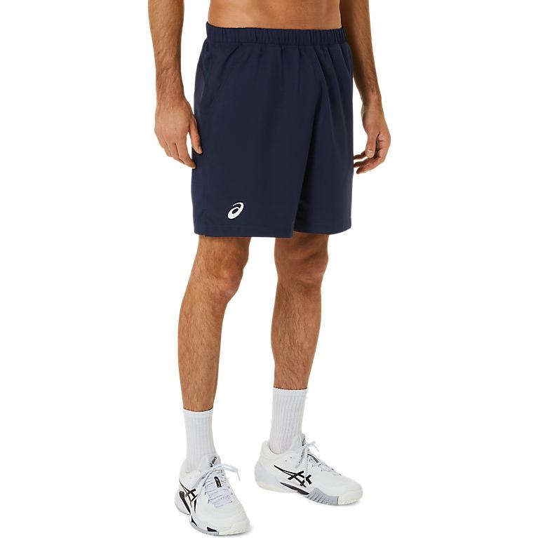Asics Court 9In Short Logo Print Mid Waist Drawstring Straight Casual Shorts Men Shorts Midnight-Blue 2041A261-400