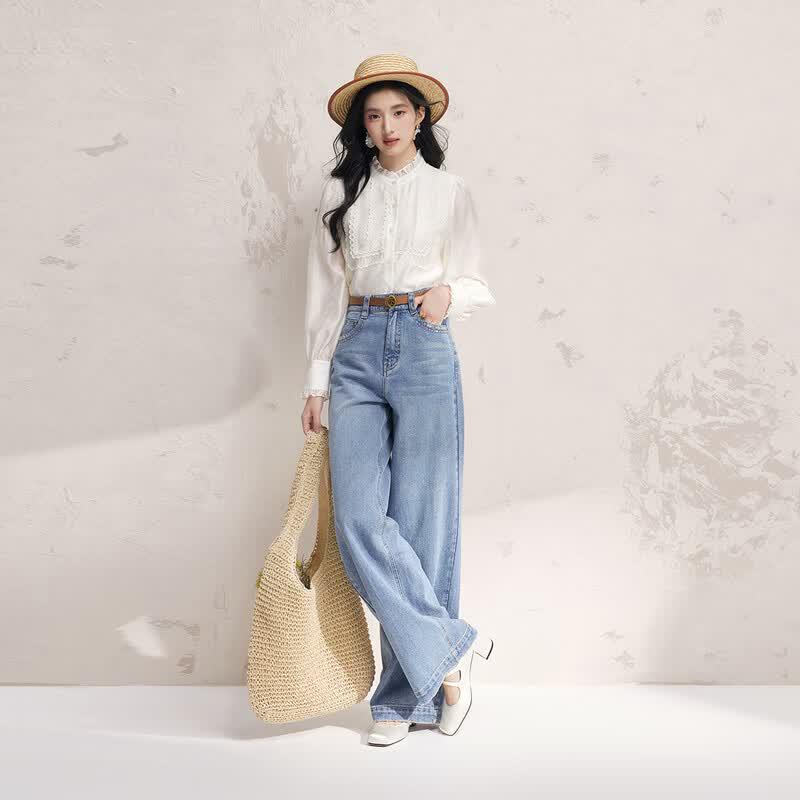 Women's Lace Splicing Commuter Shirt