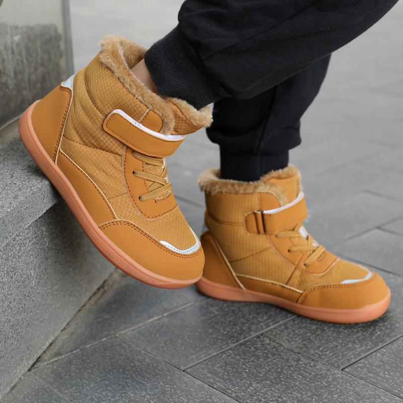 2025 Winter Children Shoes Plush Waterproof Fabric Non-Slip Boys Girls Shoes Rubber Sole Snow Boots Fashion Warm Outdoor Boots