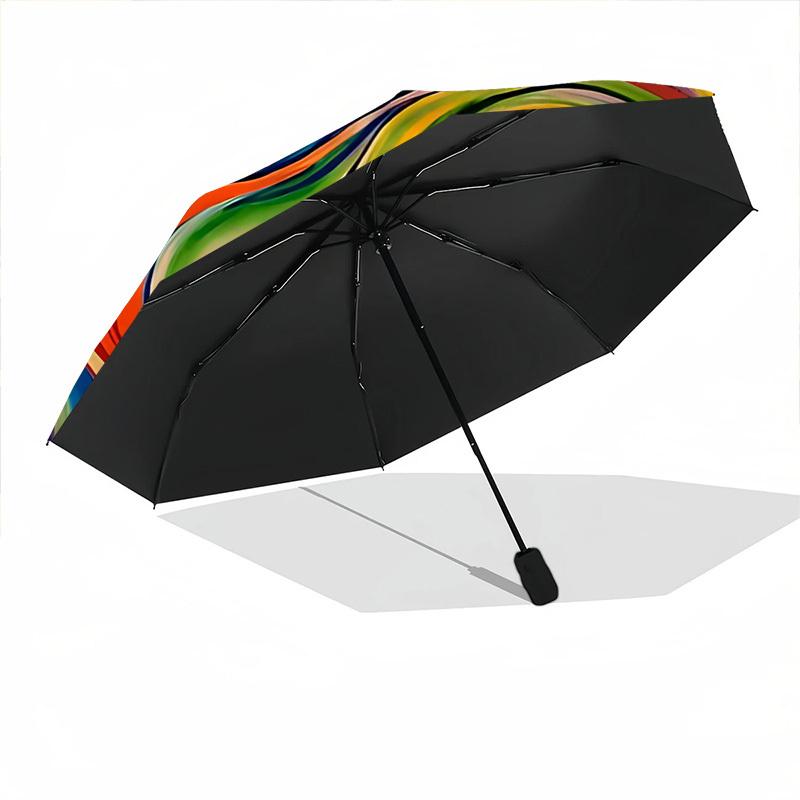 1pc Swirls Abstract Automatic Open/Close Umbrella, Portable Folding Umbrella, Compact Travel Umbrella for041