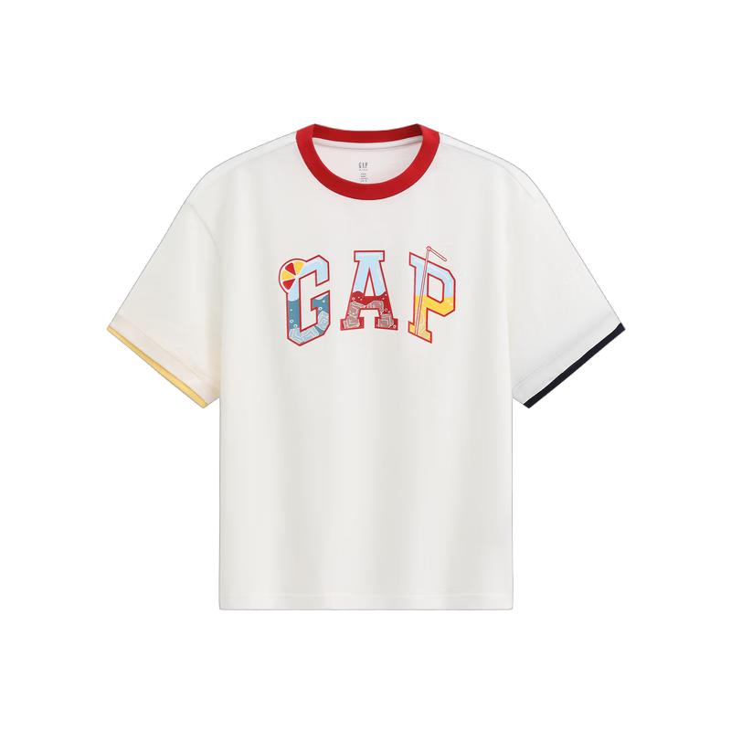 Gap Kids  Fun Logo Faux Two-Piece Short Sleeve T-Shirt 120/60