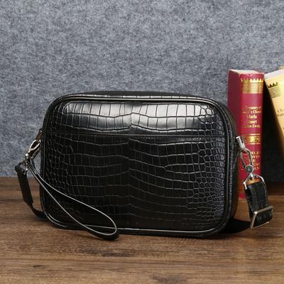 Herren Horizontal Kameratasche mit Krokodilbauchmuster, Herren Alltags-Matching-Tasche, Herren Umhänge-Einzelschultertasche