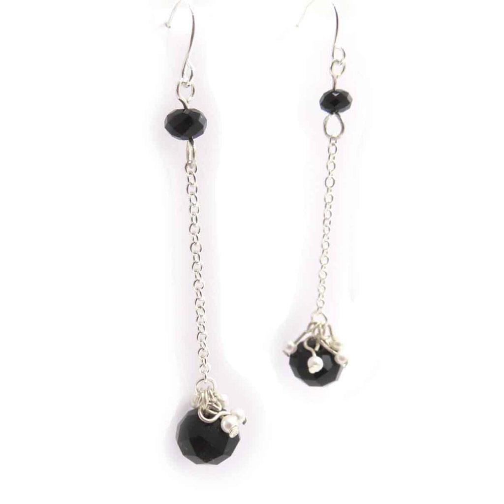 Les Trésors De Lily [J7834] - Black 'Mineralia' Designer Earrings