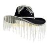 49MD Female Rhinestones Tassels Cowgirl Cap Summer Music Festival Hat Street Cap