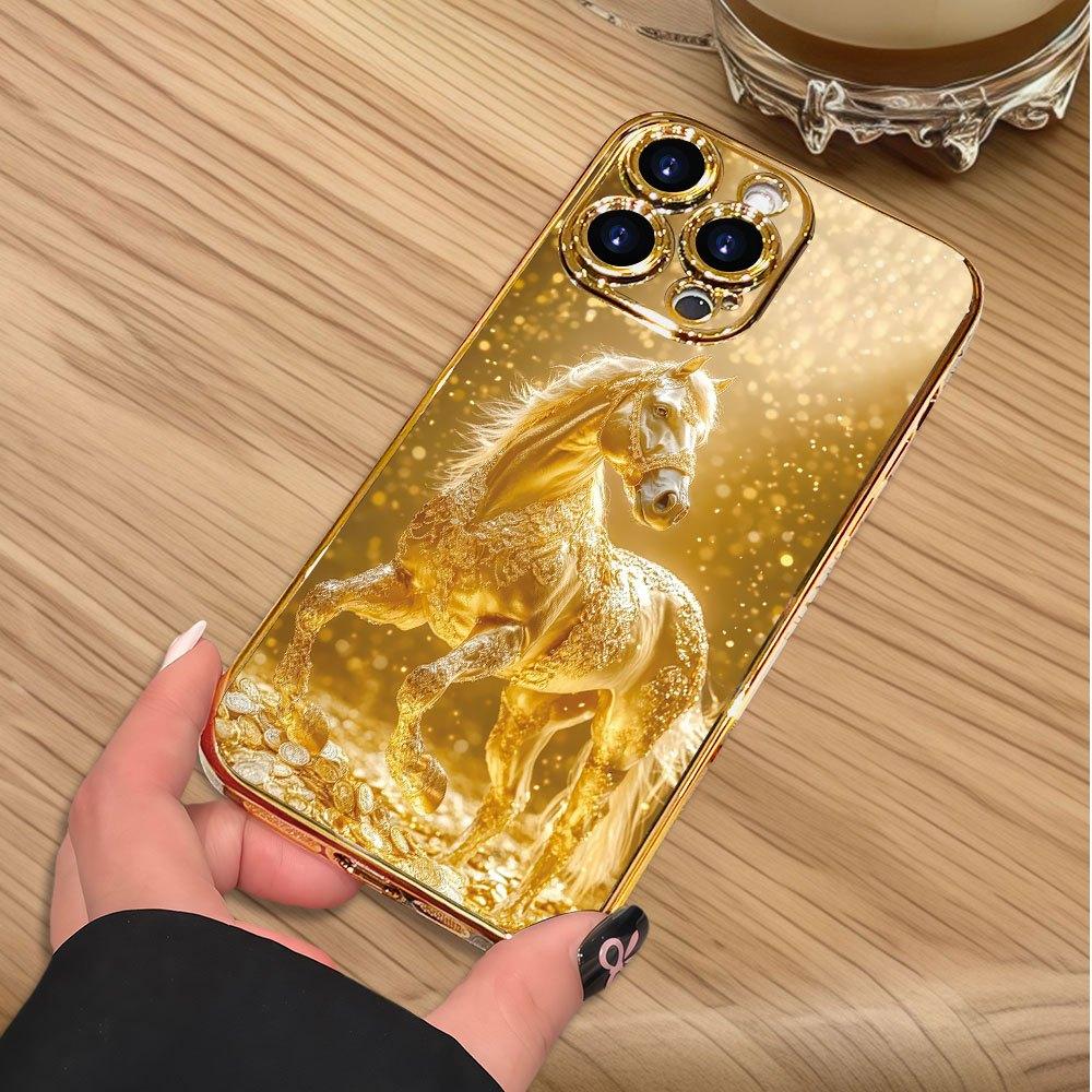 Custodia in vetro galvanizzato per telefono, adatta per iPhone 17, 16, 15, 14, 13, 12, 11pm Pro Plus e altri modelli di telefono.