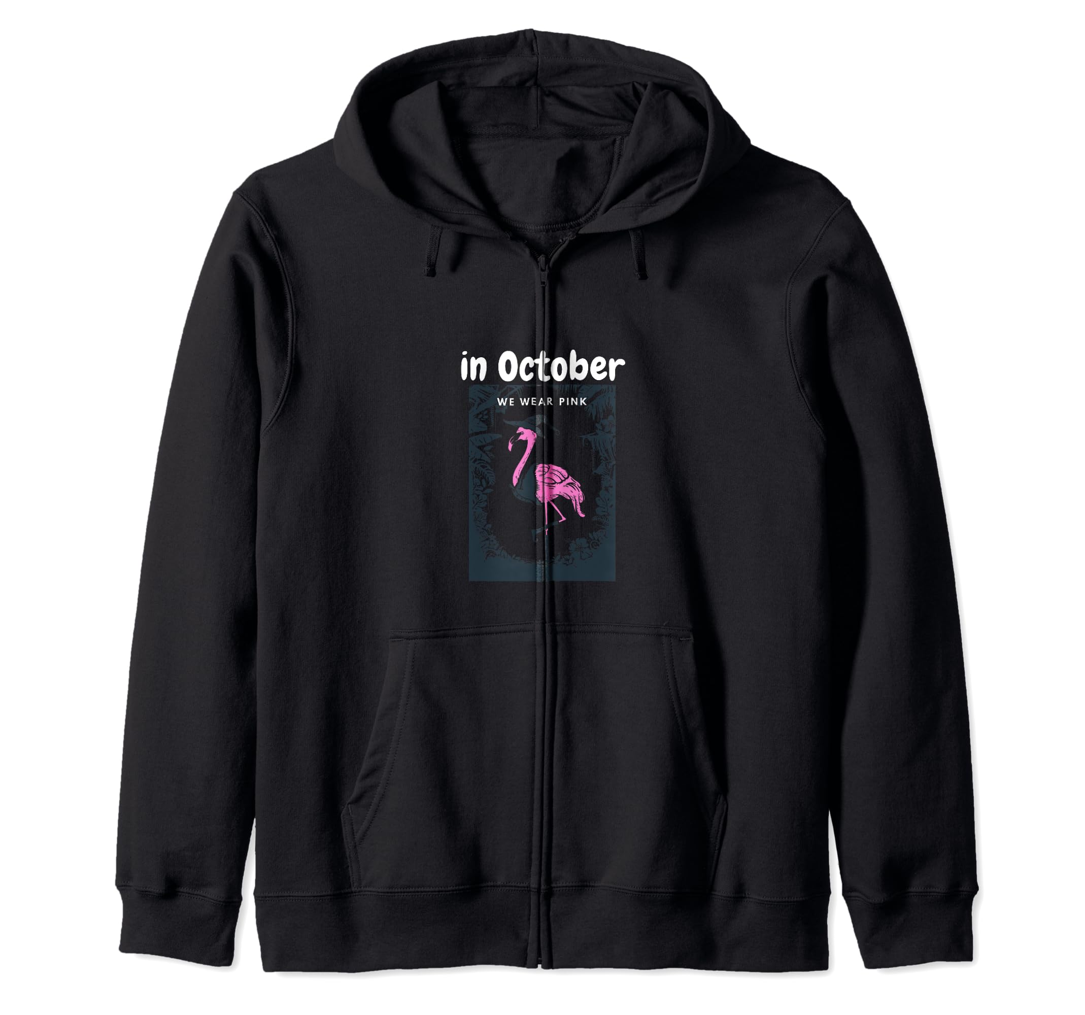 

Wear Pink in October | Cancer Awareness Pink Ostrich Zip Hoodie