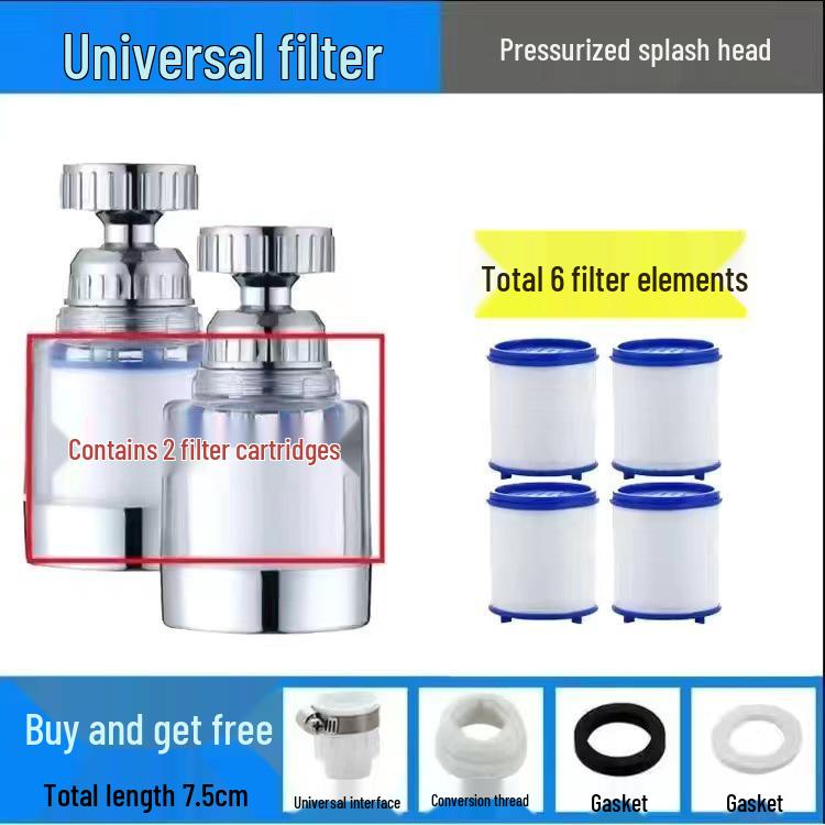 360° Rotating Splash-Proof Kitchen Faucet Filter & Showerhead Extender