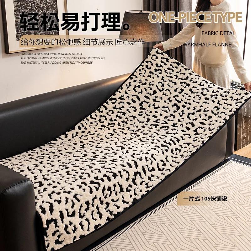 Luxury Leopard Print Sofa Cushion Autumn Winter 2025 New Thickened Anti Slip Straight Line Cushion For Winter Sofa Cover Fabric