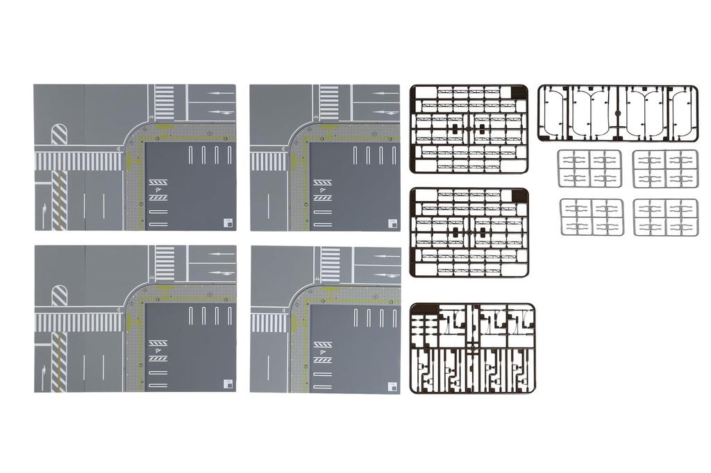 KATO N Gauge Unitram Expansion Set, Street Corner, 40-823, Model Railroad Supplies