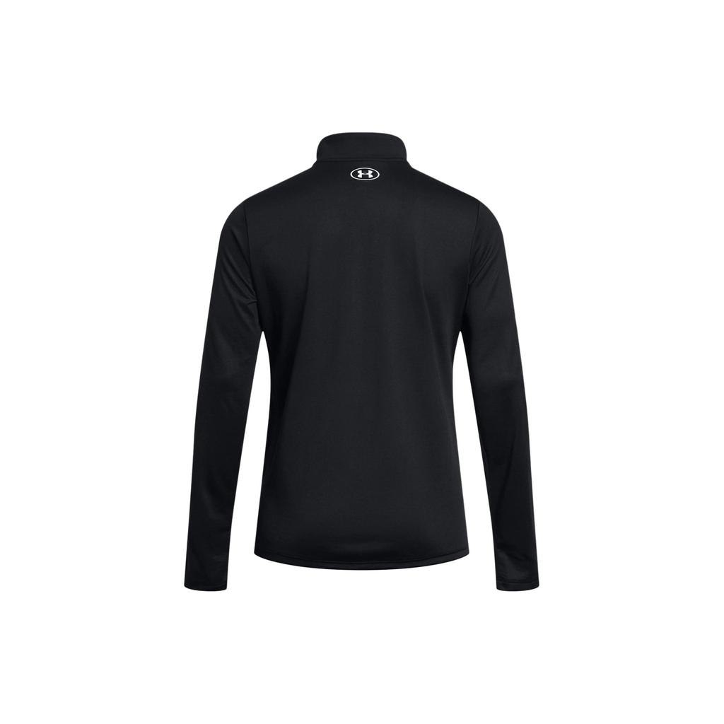 Under Armour Solides Logo Halbreißverschluss Design Langarm T-Shirt Damen Oberteile Schwarz 1384224-001