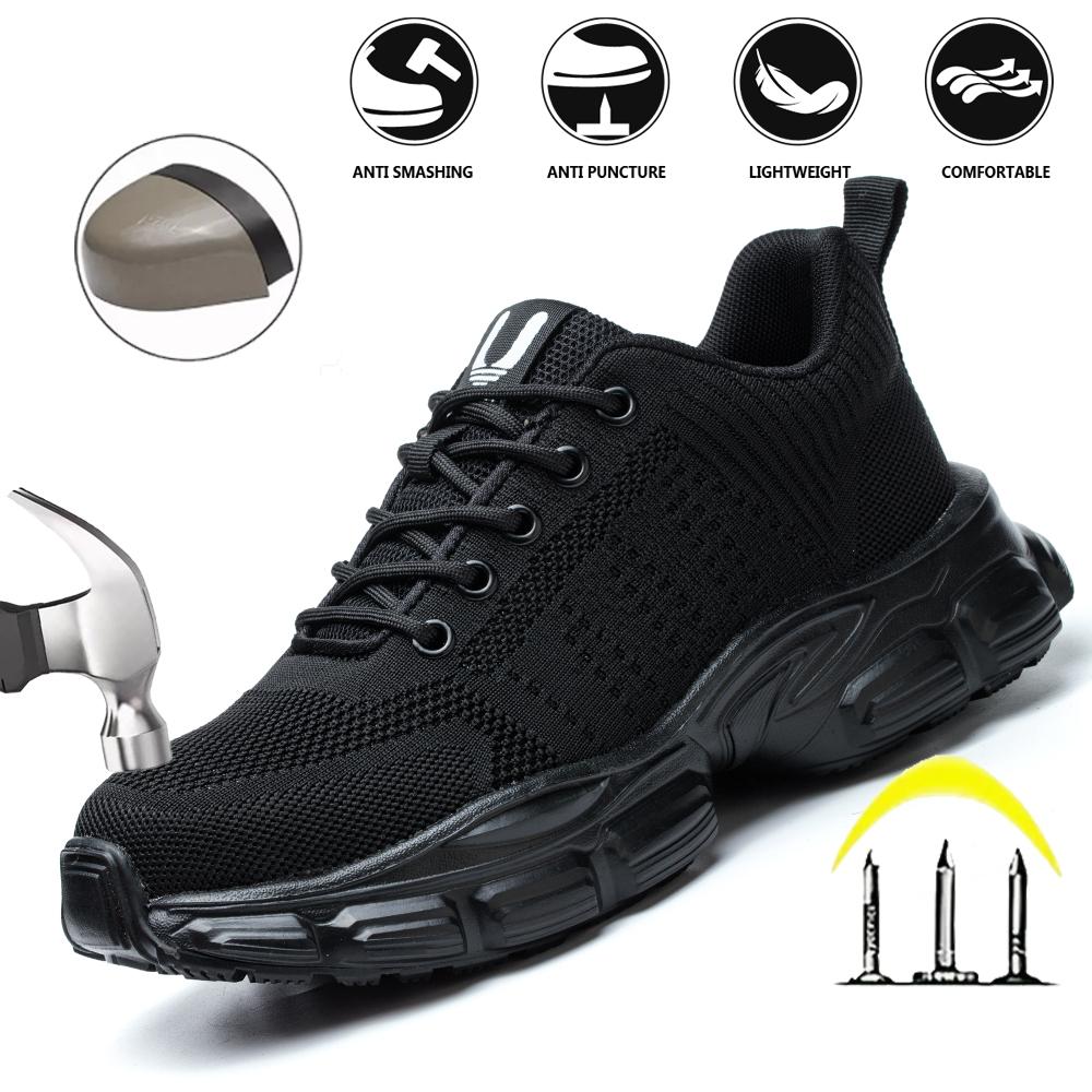 Work Sneakers Steel Toe Shoes Women's Safety Shoes Stab-Proof Work Shoes Boots Fashion indestructible footwear safety