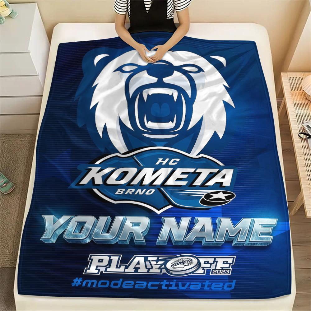 1 Stück Personalisierte Decke HC Kometa Brno Gemustert Flanell Geeignet für Alle Jahreszeiten für Heimdekoration Wärme und Komfort Geschenke Feiertagsgeschenk -HE66