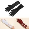 Black Diamonds Long Gloves for Women Sexy Party Gloves Ceremonial Gloves Mid Length Satins Gloves Evening Dance Gloves