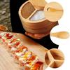 Pot à sel en bambou avec cuillère, pot à épices de cuisine, récipient magnétique rotatif pour assaisonnements ménagers, boîtes de rangement pour bijoux faites à la main