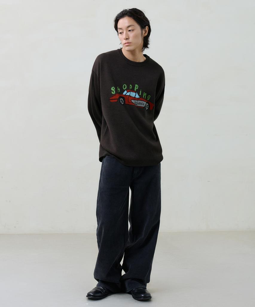 KNOUUN Straight Cotton Pants (Black)