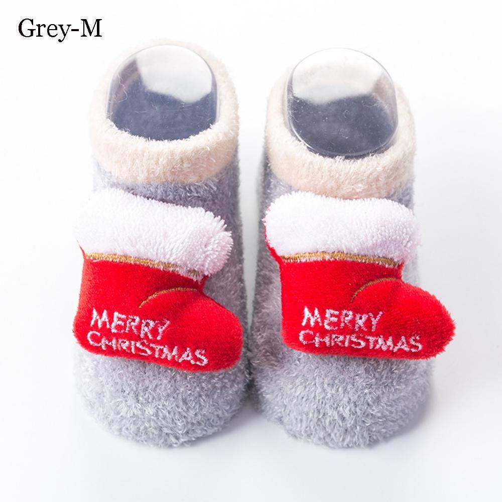 Newborn Winter Warm Anti Slip Cartoon Christmas Baby Socks