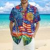 Men's Casual Casual Independence Day Print Short-sleeved Shirt