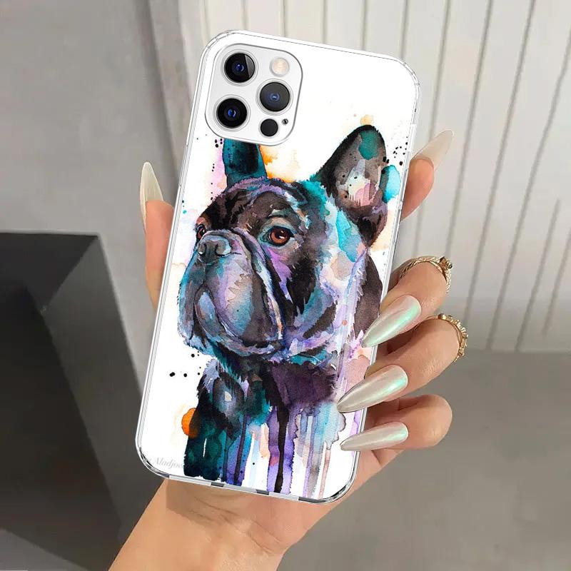 French Bulldog Dog Pug Phone Case for Iphone 17 Air 16 15 Plus 14 13 Mini 12 11 Pro Max 16E 7 8 SE 2020 Soft Funda Print Shell 1