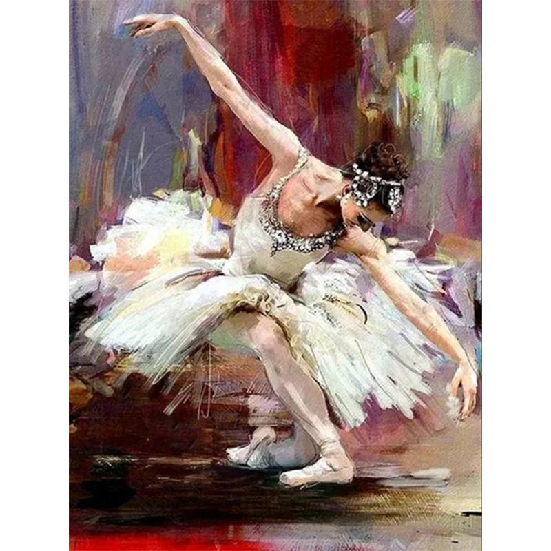 

5D DIY Алмазная картина Набор Лебедь Танец Искусство Алмазная вышивка Стразы Украшения для дома Round 40x50cm