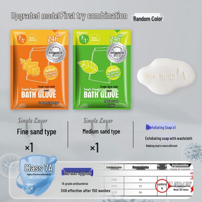 Jiemengzhe Old Soup 7A Antibacterial Exfoliating Bath Scrubber