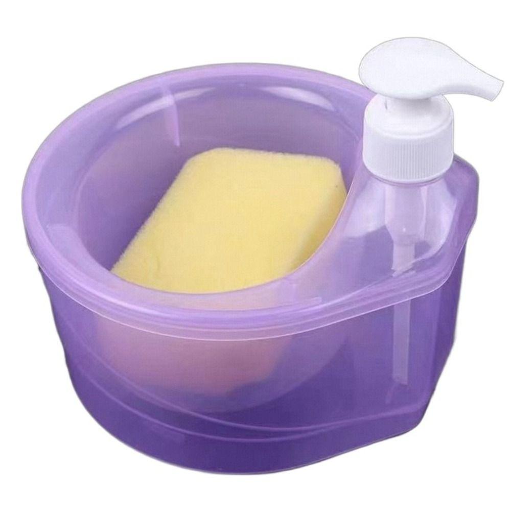 

Пластиковые диспенсеры для жидкого мыла с губкой, автоматический диспенсер для моющего средства, для посуды, ванной комнаты фиолетовый