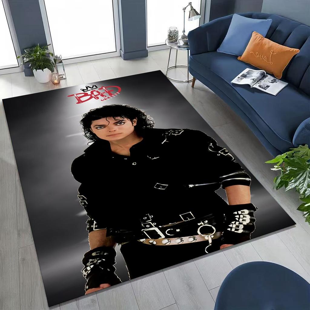 Fashion MJ Michael Jackson King of Pop Art Rug for Bedroom Living Room Sofa Home Doormat Decor, Large Kids Non-slip Floor Mat