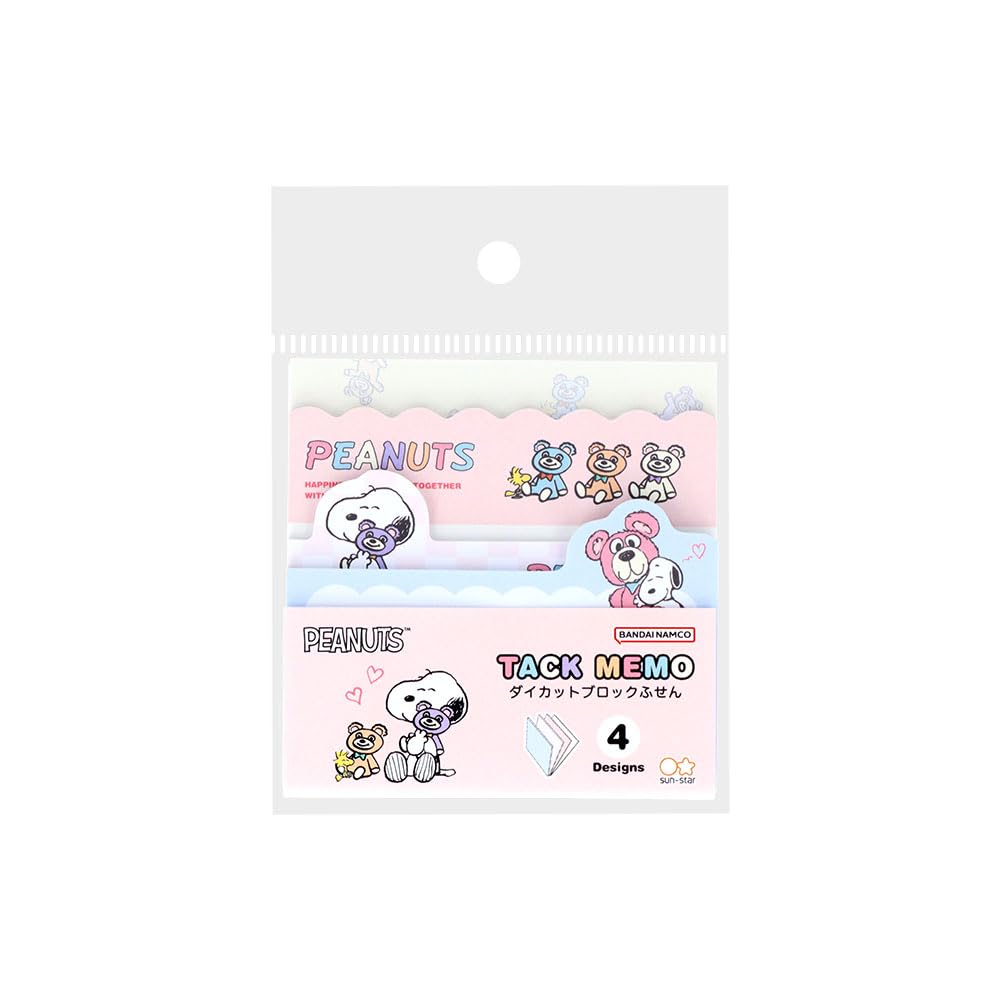 Stationery Snoopy Sticky S2850010 Sun-Star Notes, Die-Cut Blocks, Pastel,