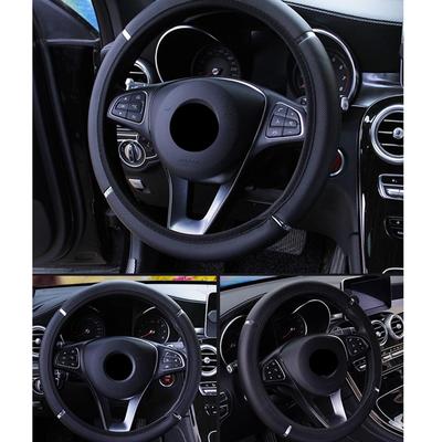 Coprivolante in pelle PU antiscivolo per auto, stile auto, universale, diametro 37-38 cm