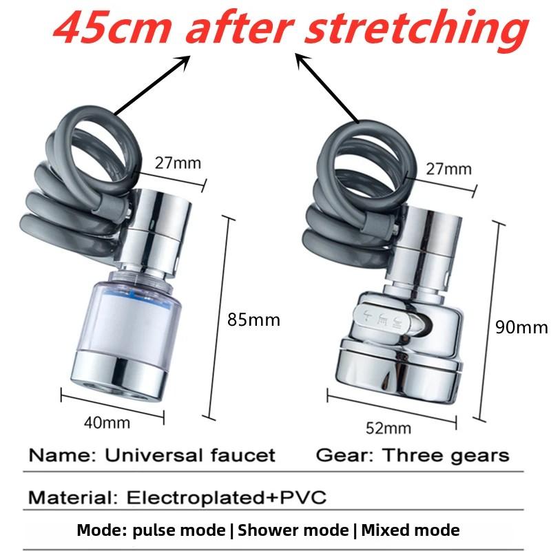 Universal Kitchen Sink Faucet with 360 Degree Rotation Filter Extension Tube Water Saving Shower Tap - Kitchen Gadget Accessory