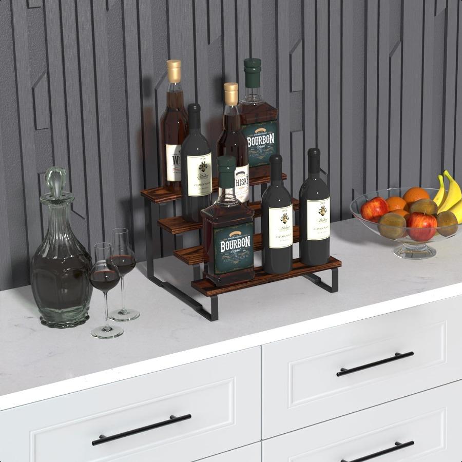 

4-ярусная полка-органайзер для специй, подставка-подставка, кухонный шкаф, столешница, кладовая, кофейный бар, полка для специй, ликера, инжира United States