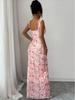 Cross-Border Floral Print Slim Fit Dress (Europe & America)