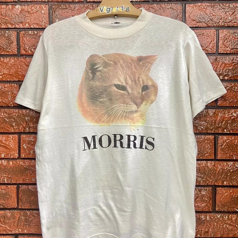 Vintage 80s Morris The Cat Legendary Advertisement Cat Photo Print T Shirt Unisex T-Shirt XL