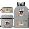 Cartoon Teacup Head Cuphead Student School Bag Backpack Three-piece Set Children's Shoulder Bag Pencil Bag