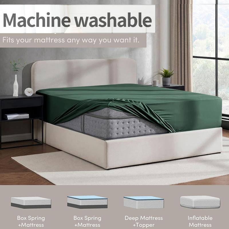1pc Soft Fitted Sheet Easy Care & Fit Mattress Protector Comfortable Bedding for All Seasons Hotel Luxury for Women, Men, Elderly & Teens