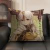 Ningguang Genshin Impact Cushion Cover Natural Linen Organic Fabric Double-Sided Printing Sofa Home Decor Gift Pillow Case
