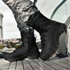 Herren High-Top Stiefel Outdoor Rutschfeste Wanderschuhe Schnürung Wüsten Knöchelhohe Stiefel für Herren Militärische Kampfstiefel Botas Para Hombre