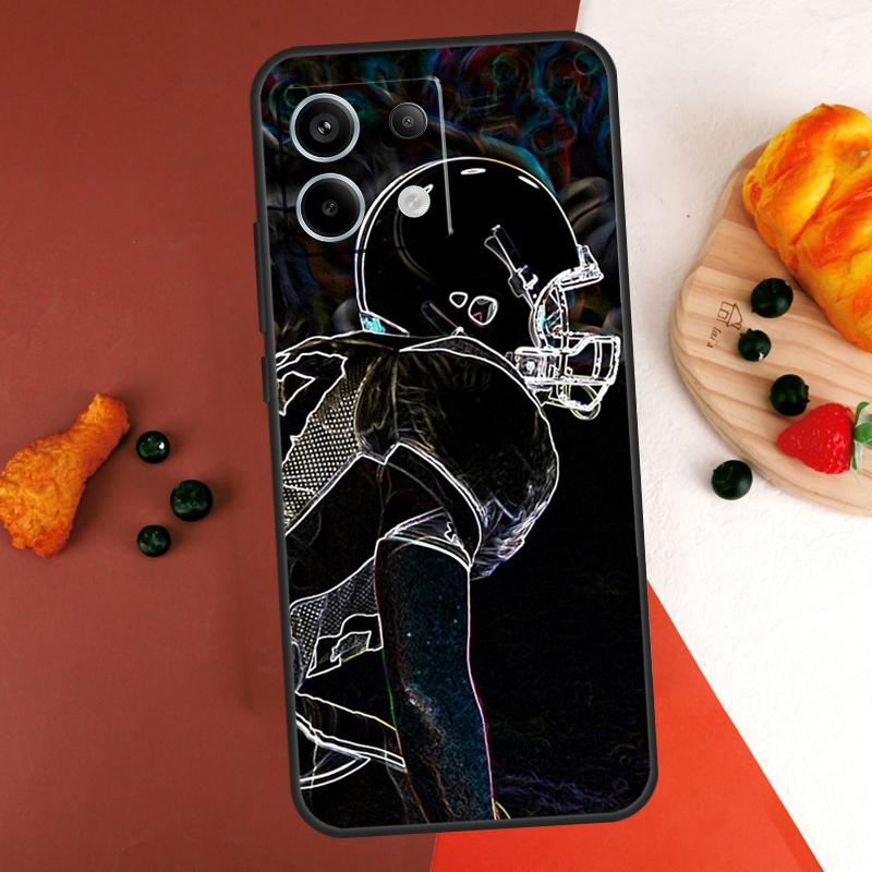 American Football Case For Xiaomi Redmi Note 14 13 Pro 9 10 11 12 Pro 10S 11S 12S Redmi 14C 13C 10C 12C Coque