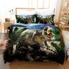 Jurassic Age Dinosaur Bedding Set For Kids, Duvet Cover, Pillow Shams, Microfiber Fabric, Boys Bedroom Decoration, T-Rex Raptors