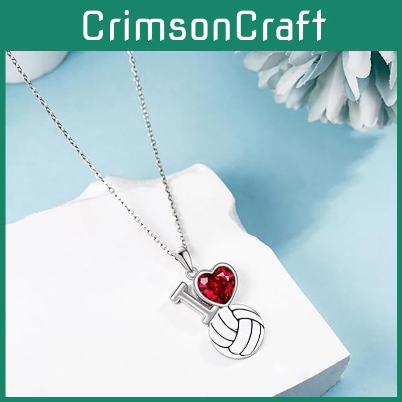I Volleyball Love Geometric Heart Jewelry Rhinestones Alloy Finish Trendy Women