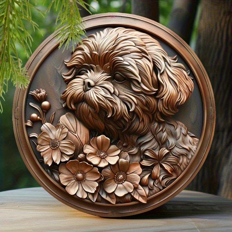 

2d Flat 20*20cm, Poodle Themed Wooden Sign Spring Vibes, Perfect for Office and Valentine s Day Decor, for Home, Kitchen, Garden, Bedroom, Bar Decor. 20x20cm